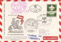 28. Ballonpost Salzburg 26.10.1962 OE-DZB Wien Stille Nacht
